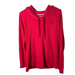Under Armour Sweatshirt Women's Large Pink Thermal Semi Fitted Long Sleeve